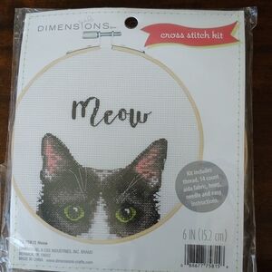 Cat Cross Stitch Kit - Black and White